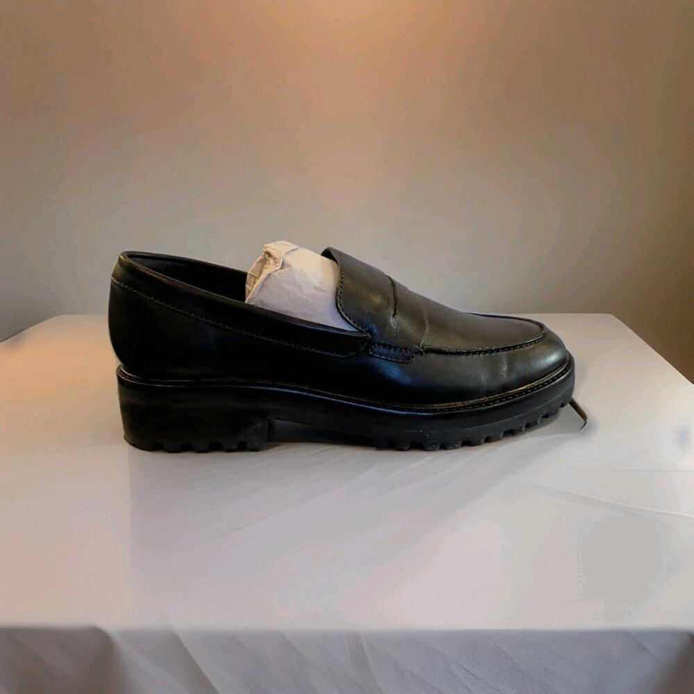 Everlane The Lug Loafer in Black Leather size 10 Women's Chunky Heel